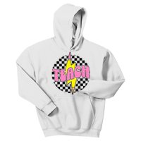 Women Checkered Teach Pencil Lightning Bolt Back To School Kids Hoodie