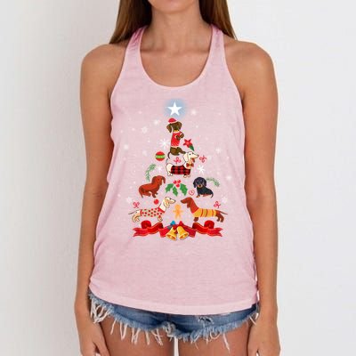 Weenie Christmas Tree Dog Xmas Costume Gift Gift Women's Knotted Racerback Tank