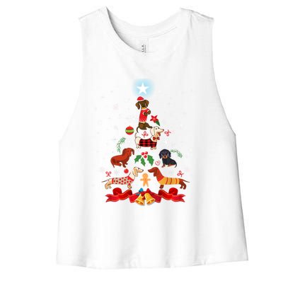 Weenie Christmas Tree Dog Xmas Costume Gift Gift Women's Racerback Cropped Tank