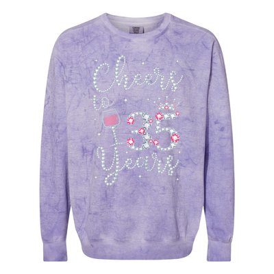 Wo Cheers to 35 Years 1984 35Th Birthday Present Gift Tee For Wo Colorblast Crewneck Sweatshirt