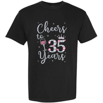 Wo Cheers to 35 Years 1984 35Th Birthday Present Gift Tee For Wo Garment-Dyed Heavyweight T-Shirt