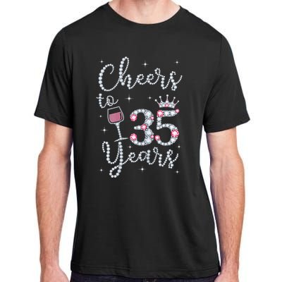 Wo Cheers to 35 Years 1984 35Th Birthday Present Gift Tee For Wo Adult ChromaSoft Performance T-Shirt