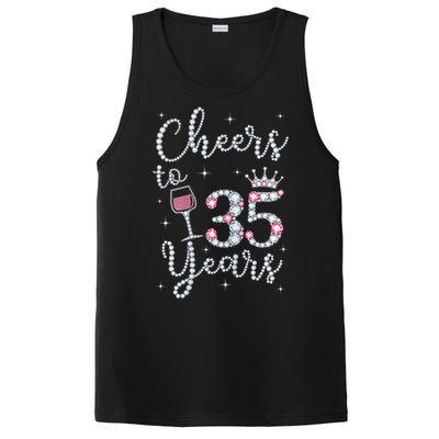 Wo Cheers to 35 Years 1984 35Th Birthday Present Gift Tee For Wo PosiCharge Competitor Tank