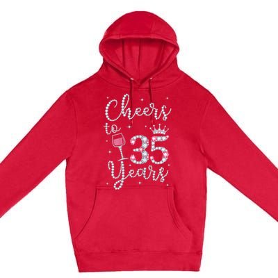 Wo Cheers to 35 Years 1984 35Th Birthday Present Gift Tee For Wo Premium Pullover Hoodie