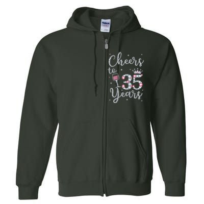 Wo Cheers to 35 Years 1984 35Th Birthday Present Gift Tee For Wo Full Zip Hoodie