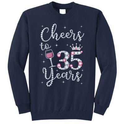 Wo Cheers to 35 Years 1984 35Th Birthday Present Gift Tee For Wo Tall Sweatshirt