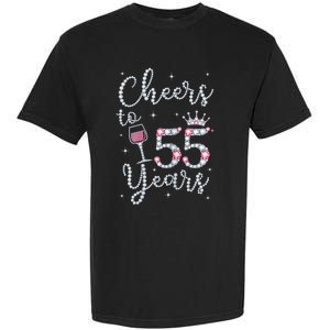 Wo Cheers to 55 Years 1964 55Th Birthday Present Gift Tee For Wo Garment-Dyed Heavyweight T-Shirt