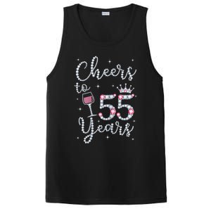 Wo Cheers to 55 Years 1964 55Th Birthday Present Gift Tee For Wo PosiCharge Competitor Tank