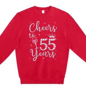 Wo Cheers to 55 Years 1964 55Th Birthday Present Gift Tee For Wo Premium Crewneck Sweatshirt