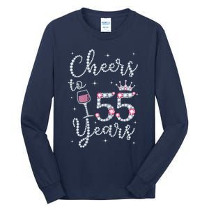 Wo Cheers to 55 Years 1964 55Th Birthday Present Gift Tee For Wo Tall Long Sleeve T-Shirt