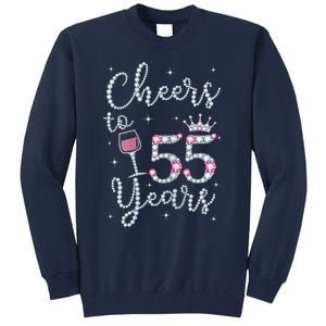 Wo Cheers to 55 Years 1964 55Th Birthday Present Gift Tee For Wo Tall Sweatshirt