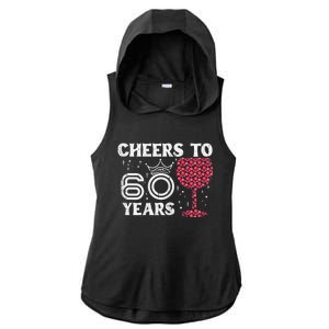 Wo Cheers To 60 Years 60th Birthday Party 60 Years Old Wo Ladies PosiCharge Tri-Blend Wicking Draft Hoodie Tank