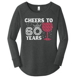 Wo Cheers To 60 Years 60th Birthday Party 60 Years Old Wo Women's Perfect Tri Tunic Long Sleeve Shirt