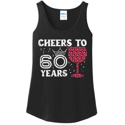 Wo Cheers To 60 Years 60th Birthday Party 60 Years Old Wo Ladies Essential Tank