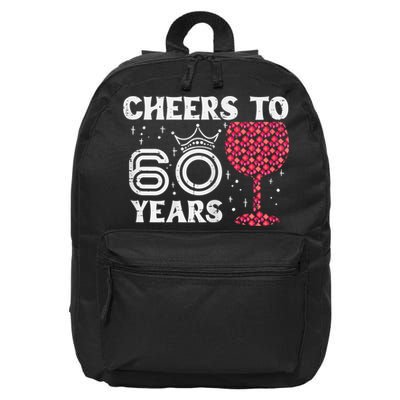 Wo Cheers To 60 Years 60th Birthday Party 60 Years Old Wo 16 in Basic Backpack
