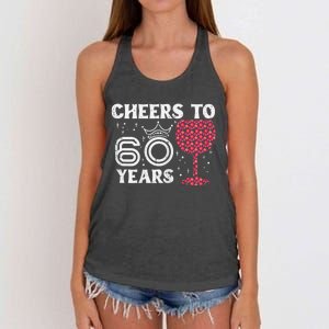 Wo Cheers To 60 Years 60th Birthday Party 60 Years Old Wo Women's Knotted Racerback Tank