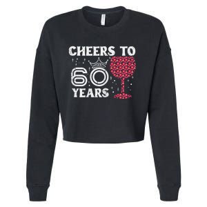 Wo Cheers To 60 Years 60th Birthday Party 60 Years Old Wo Cropped Pullover Crew