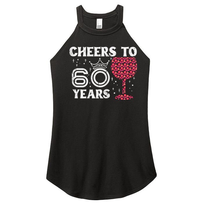 Wo Cheers To 60 Years 60th Birthday Party 60 Years Old Wo Women’s Perfect Tri Rocker Tank