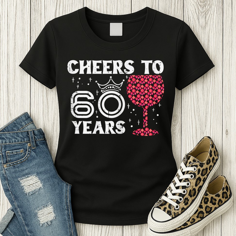 Wo Cheers To 60 Years 60th Birthday Party 60 Years Old Wo Womens T-Shirt