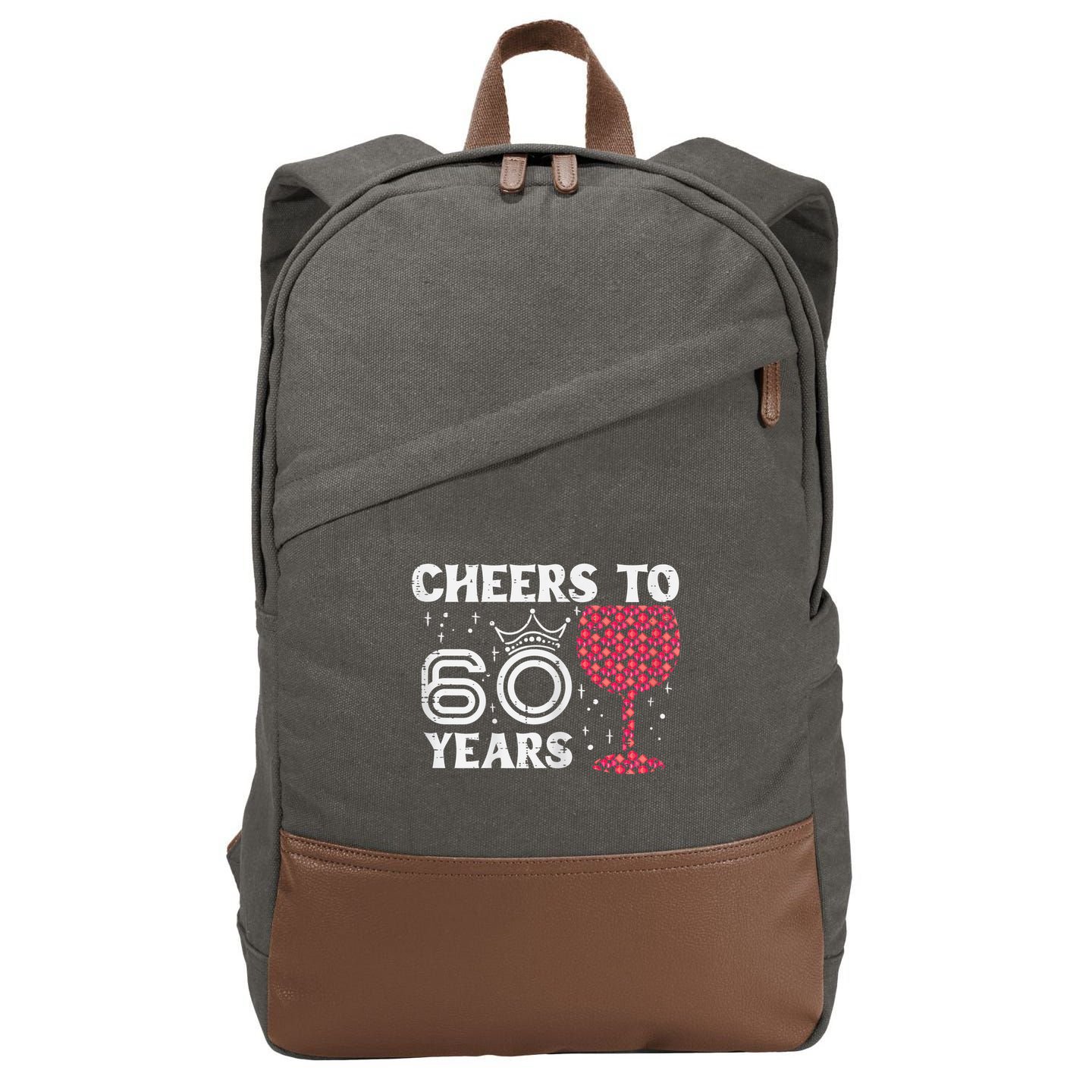 Wo Cheers To 60 Years 60th Birthday Party 60 Years Old Wo Cotton Canvas Backpack
