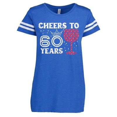 Wo Cheers To 60 Years 60th Birthday Party 60 Years Old Wo Enza Ladies Jersey Football T-Shirt