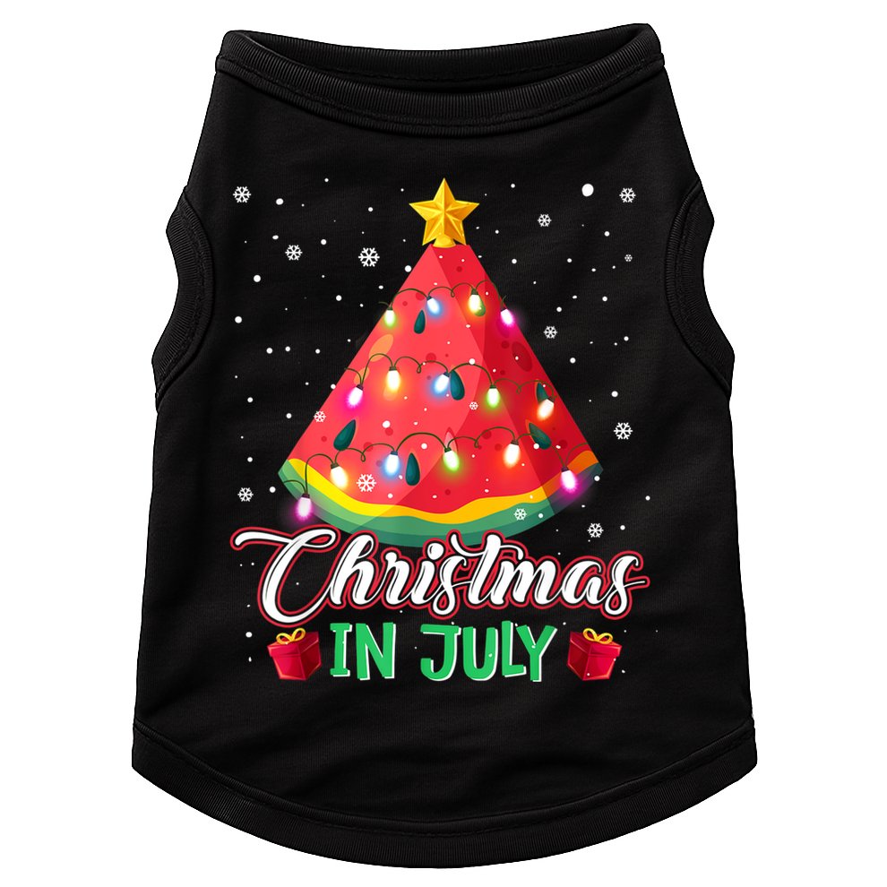 Watermelon Christmas Tree Christmas In July Summer Vacation Doggie Tank