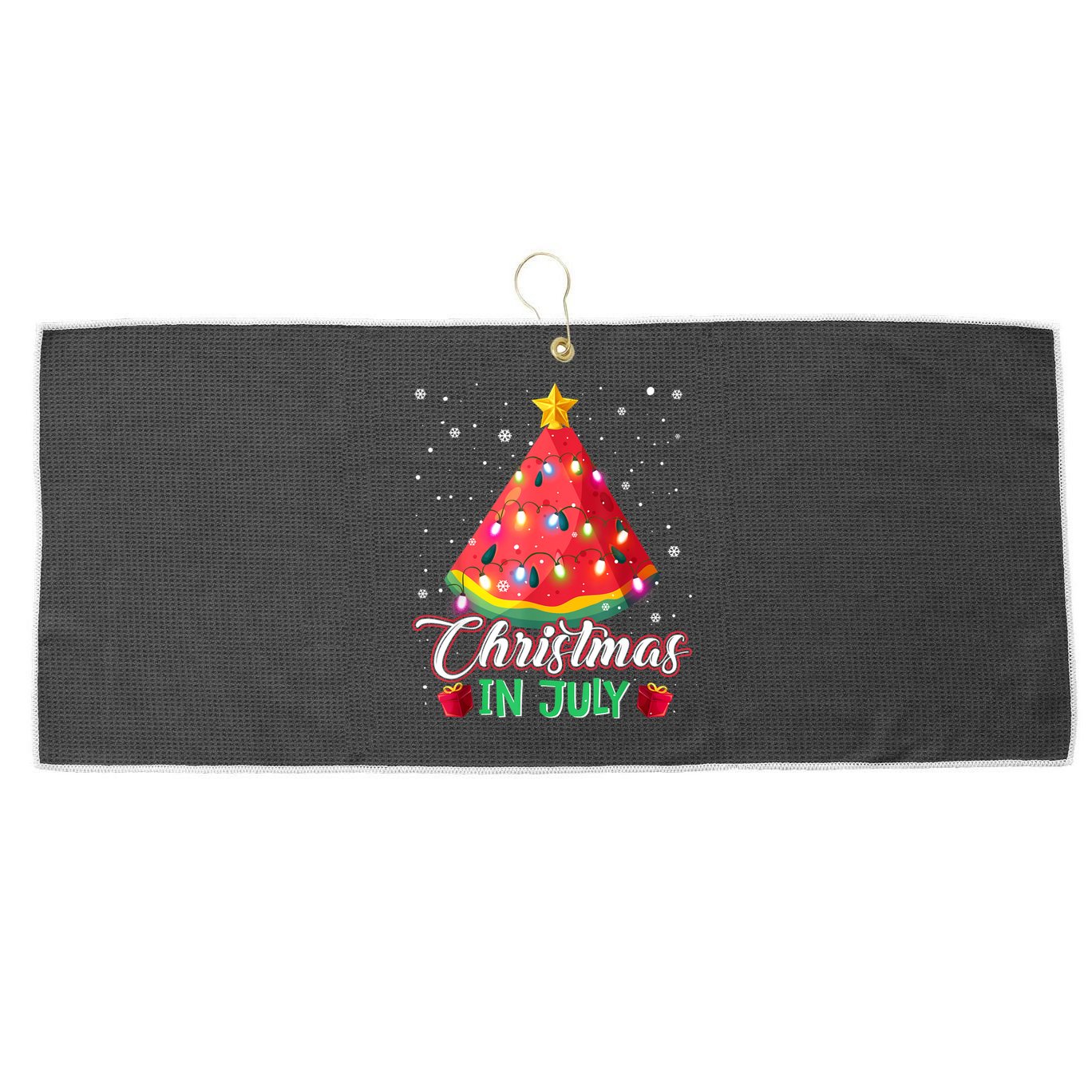 Watermelon Christmas Tree Christmas In July Summer Vacation Large Microfiber Waffle Golf Towel