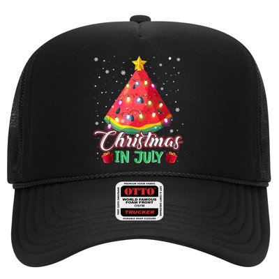 Watermelon Christmas Tree Christmas In July Summer Vacation Trucker Hat
