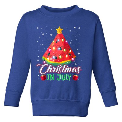 Watermelon Christmas Tree Christmas In July Summer Vacation Toddler Sweatshirt