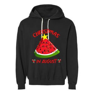 Watermelon Christmas Tree Christmas In August Summer Garment-Dyed Fleece Hoodie