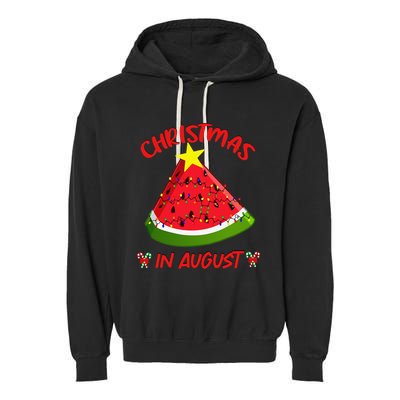 Watermelon Christmas Tree Christmas In August Summer Garment-Dyed Fleece Hoodie