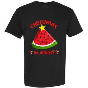 Watermelon Christmas Tree Christmas In August Summer Garment-Dyed Heavyweight T-Shirt