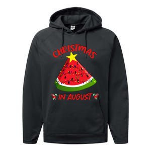 Watermelon Christmas Tree Christmas In August Summer Performance Fleece Hoodie