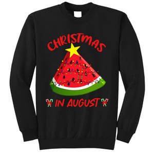 Watermelon Christmas Tree Christmas In August Summer Sweatshirt