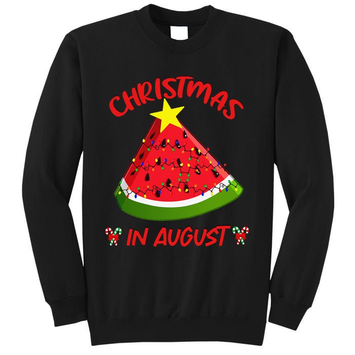 Watermelon Christmas Tree Christmas In August Summer Sweatshirt