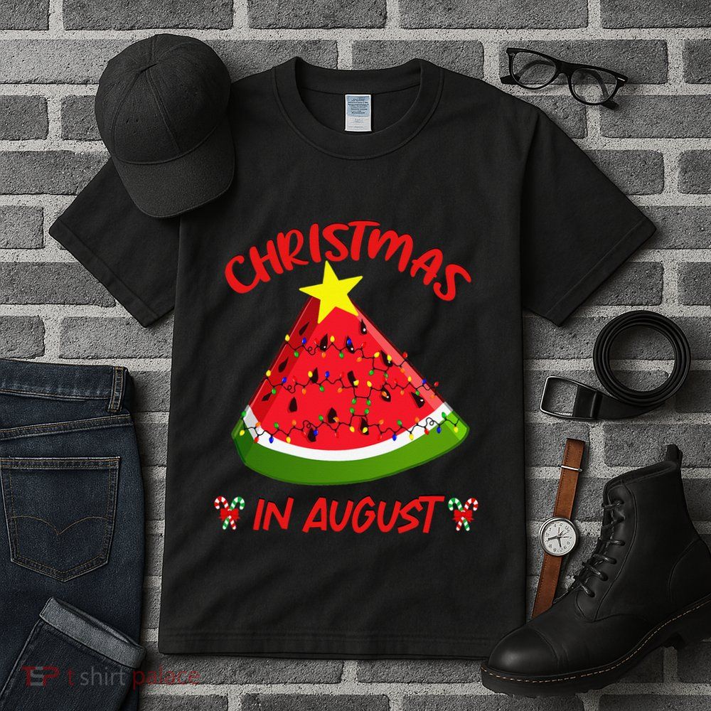 Watermelon Christmas Tree Christmas In August Summer Tall T-Shirt