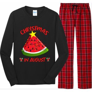 Watermelon Christmas Tree Christmas In August Summer Long Sleeve Pajama Set