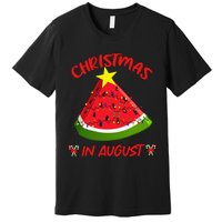 Watermelon Christmas Tree Christmas In August Summer Premium T-Shirt