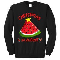 Watermelon Christmas Tree Christmas In August Summer Tall Sweatshirt