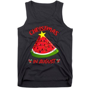 Watermelon Christmas Tree Christmas In August Summer Tank Top