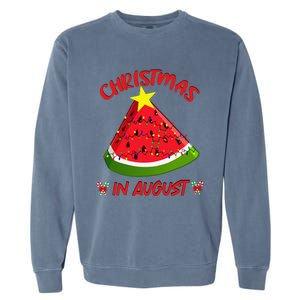 Watermelon Christmas Tree Christmas In August Summer Garment-Dyed Sweatshirt