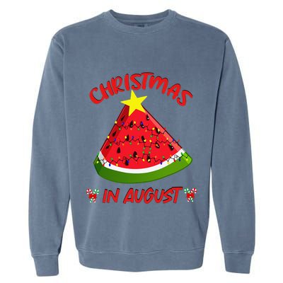 Watermelon Christmas Tree Christmas In August Summer Garment-Dyed Sweatshirt