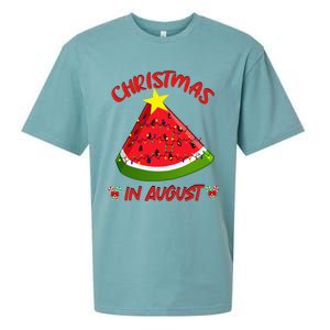 Watermelon Christmas Tree Christmas In August Summer Sueded Cloud Jersey T-Shirt