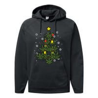 Weed Christmas Tree Xmas Pj 420 Cannabis Marijuana Pot Performance Fleece Hoodie