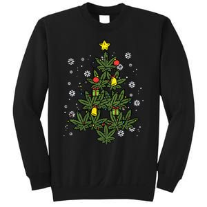 Weed Christmas Tree Xmas Pj 420 Cannabis Marijuana Pot Sweatshirt