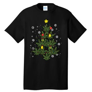 Weed Christmas Tree Xmas Pj 420 Cannabis Marijuana Pot Tall T-Shirt