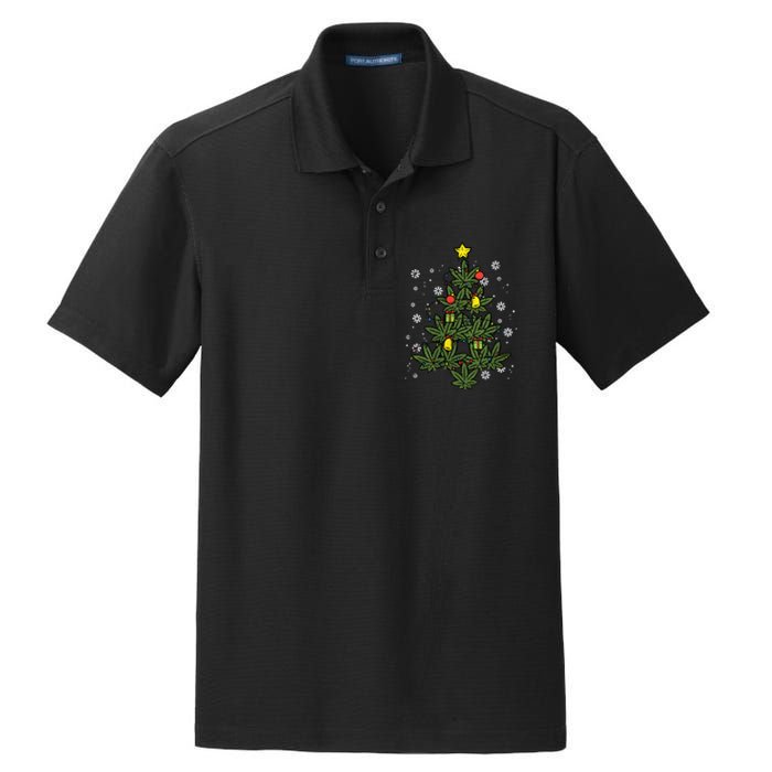 Weed Christmas Tree Xmas Pj 420 Cannabis Marijuana Pot Dry Zone Grid Polo