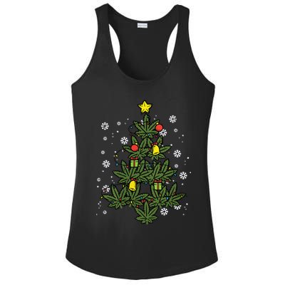 Weed Christmas Tree Xmas Pj 420 Cannabis Marijuana Pot Ladies PosiCharge Competitor Racerback Tank