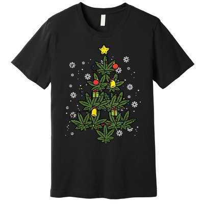 Weed Christmas Tree Xmas Pj 420 Cannabis Marijuana Pot Premium T-Shirt