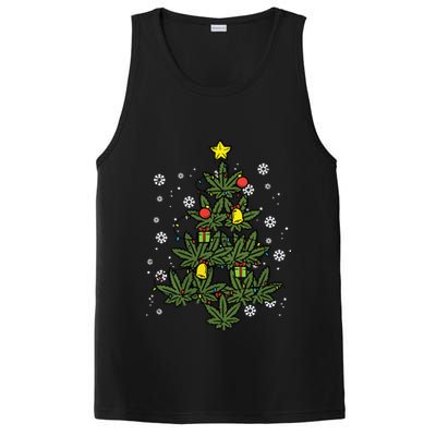 Weed Christmas Tree Xmas Pj 420 Cannabis Marijuana Pot PosiCharge Competitor Tank